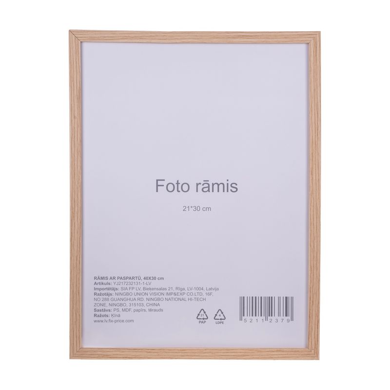 Foto rāmis ar pasportu, 40x30 cm