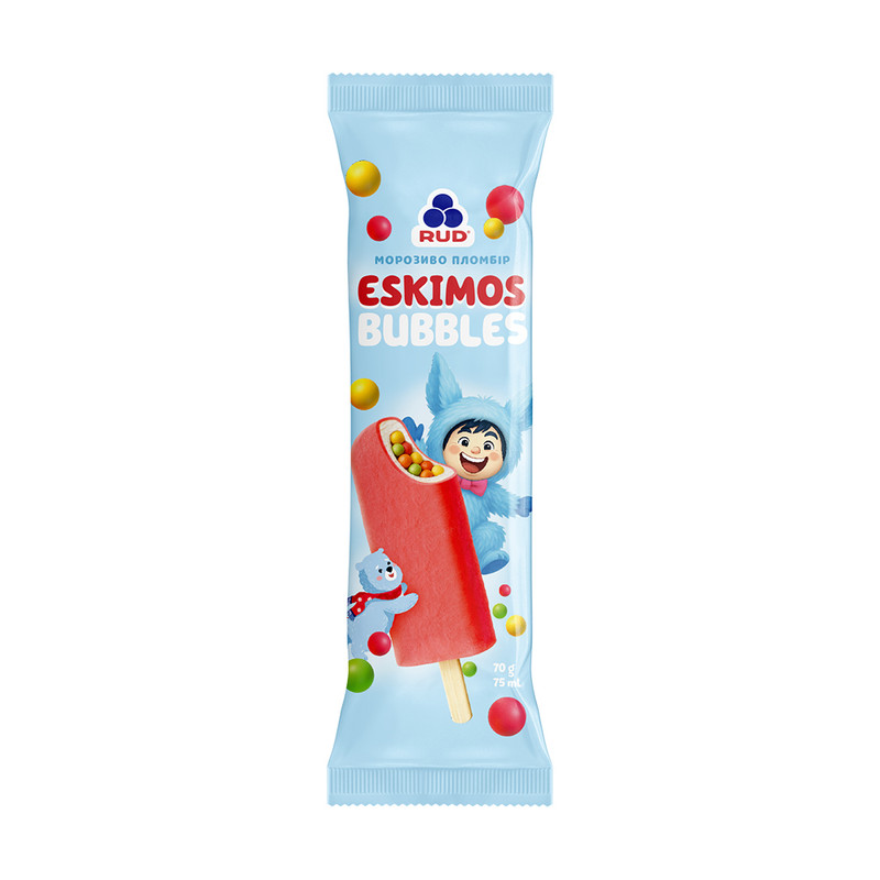 Saldējums Eskimos Bubbles plombīra, 70 g / 75 ml