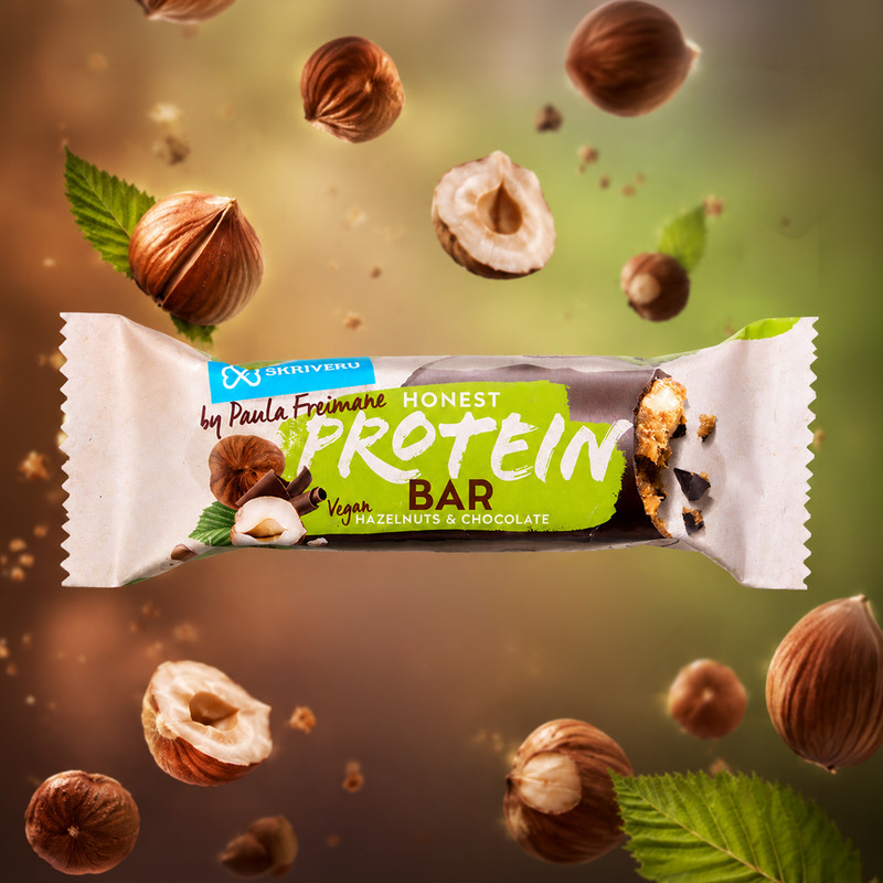 Vegāniskais lazdu riekstu proteīna batoniņš Skrīveru, 45 g