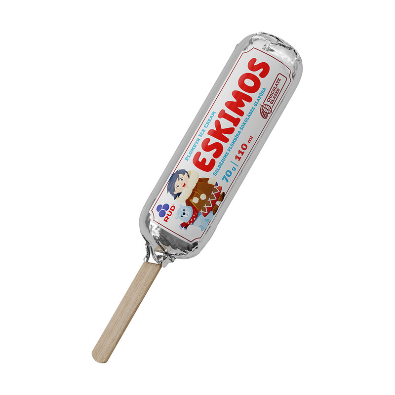 Saldējums Eskimos plombīra, šokolādes glazūrā 70 g / 110 ml