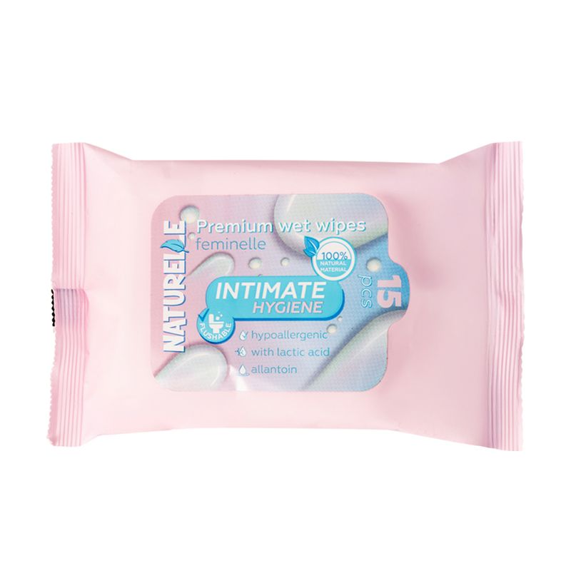Mitrās salvetes NATURELLE intīmai higiēnai, 15 gab.
