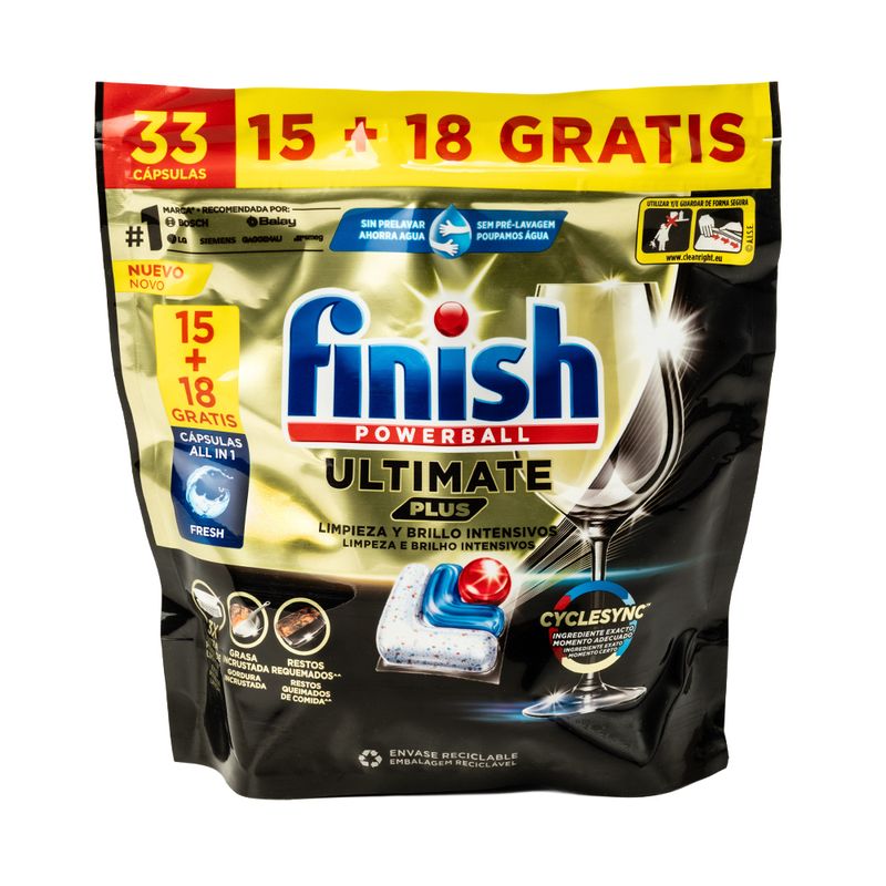 Kapsulas trauku mazgāšanas mašīnai Finish Ultimate, 33 gab.