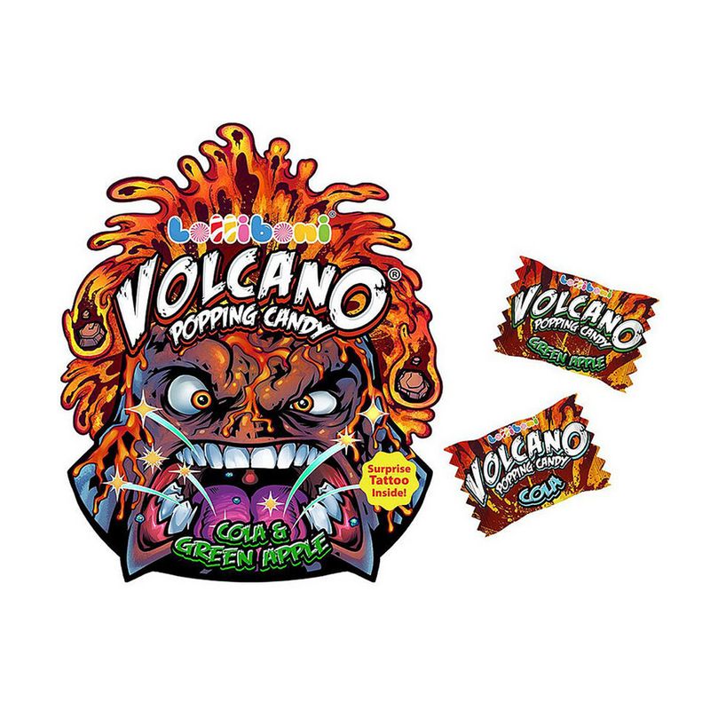 Konfekte Volcano popping candy, ar zemeņu garšu, 18 g