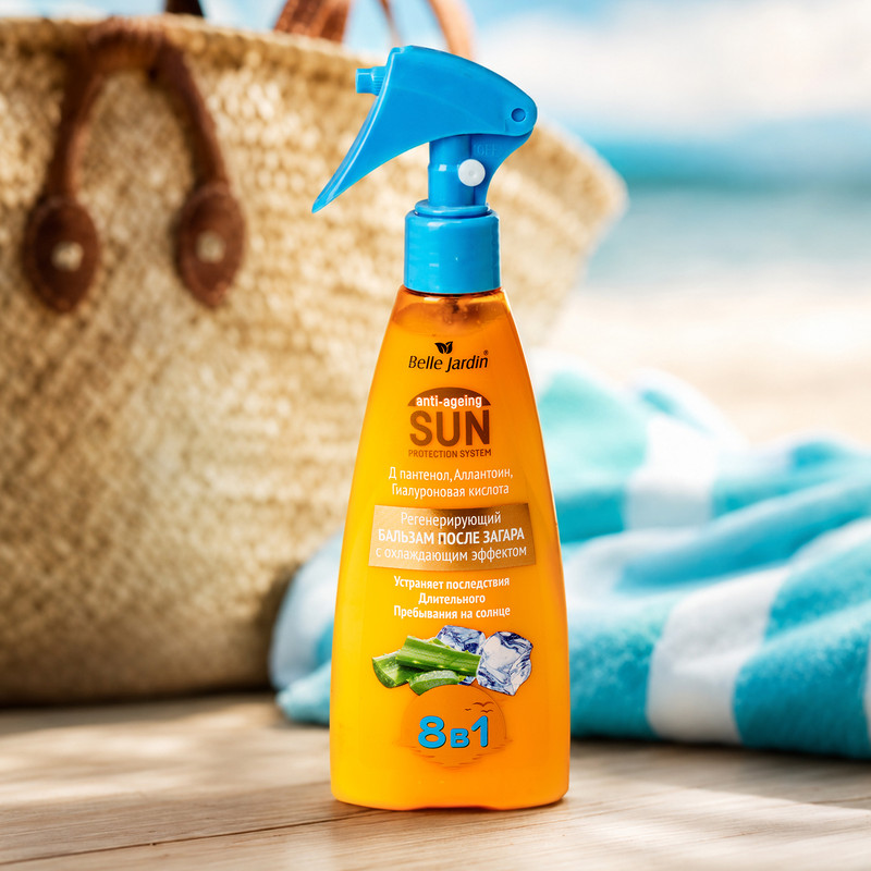 BJ SUN "8in1" reģenerējošs balzams pēc sauļošanās ar atvēsinošu efektu, 180 ml