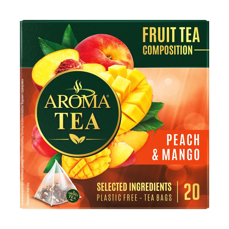 Tēja, AROMA, ar persiku - mango garšu, 40 g