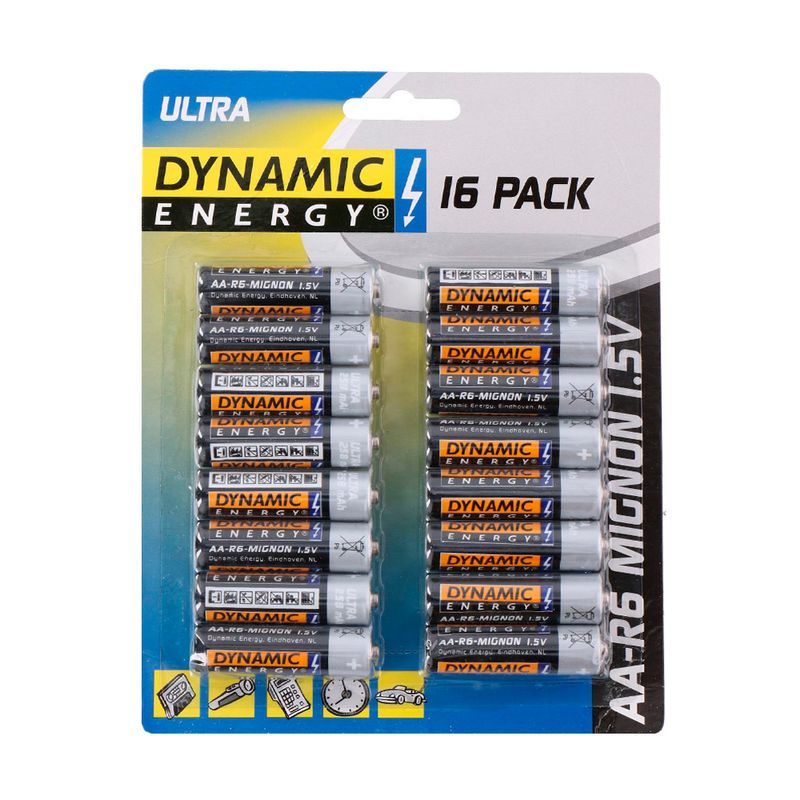 Baterijas Dynamic energy, AA, 16 gab.