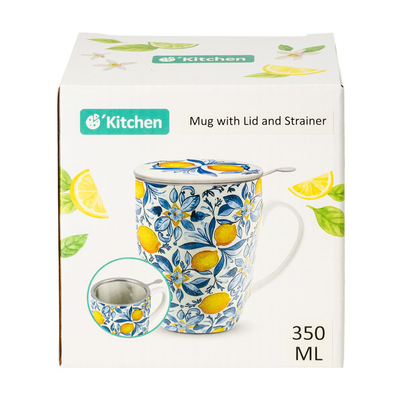 Krūze ar sietiņu un vāku, 350 ml