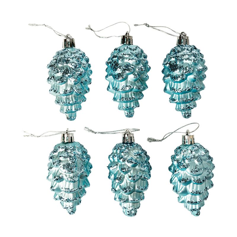 Eglītes rotājumi čiekuru formā, 6 gab., 7cm