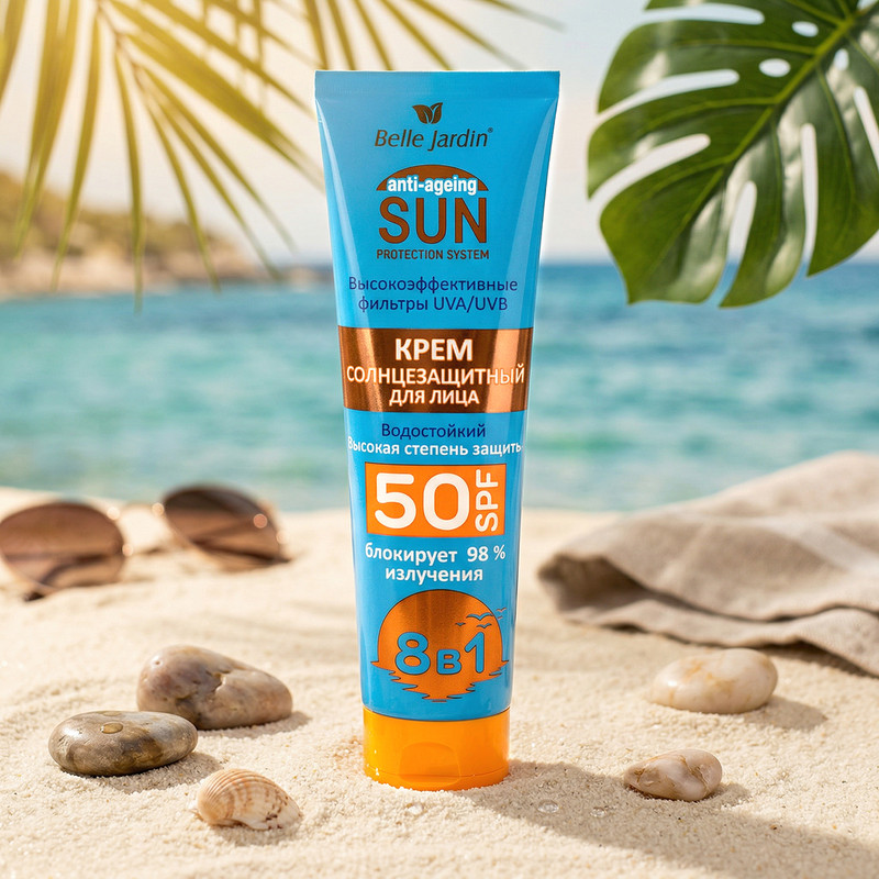 Sauļošanās krēms sejai BJ SUN, SPF 50, 100 ml