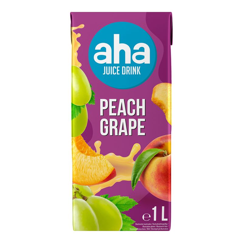 Sulas dzēriens ar persiku-vīnogu garšu, AHA, 1 l