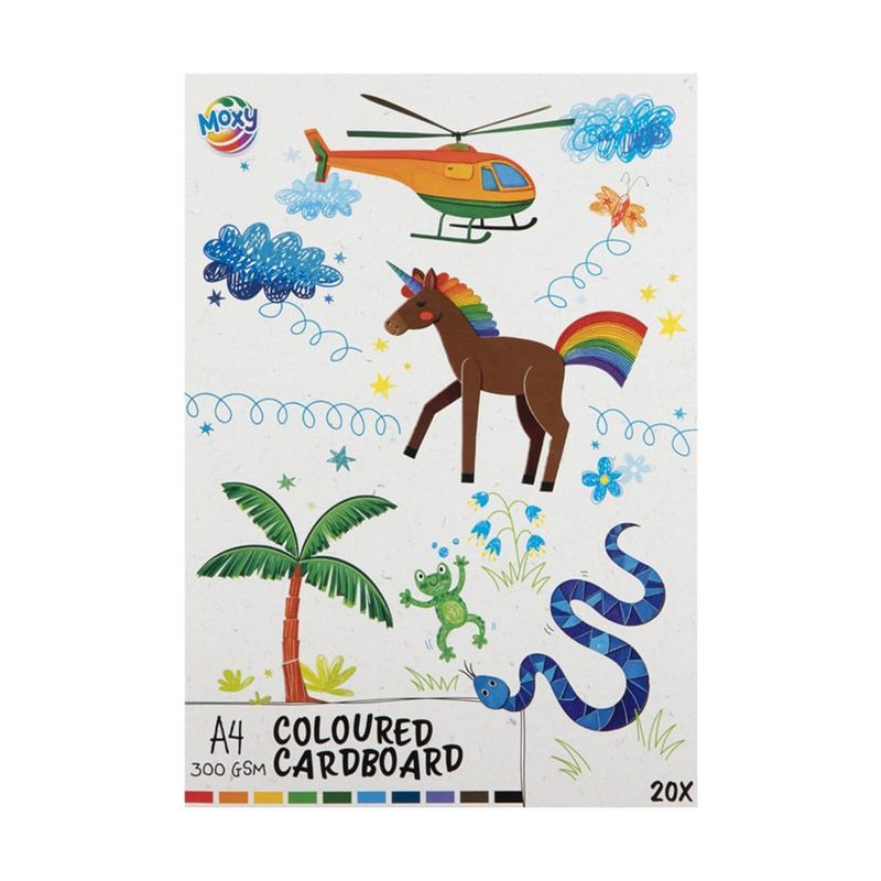 Krāsains kartons A4, 300 gsm, 20 lapas