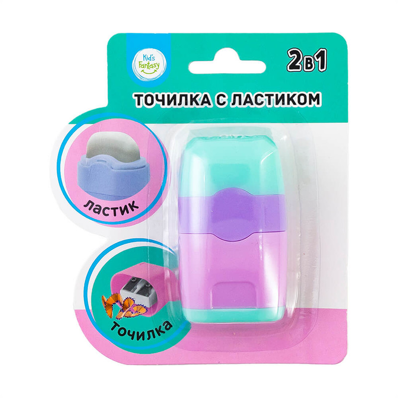 Zīmuļu asināmais ar dzēšgumiju, 2 vienā, Kid`s Fantasy, dažādi veidi