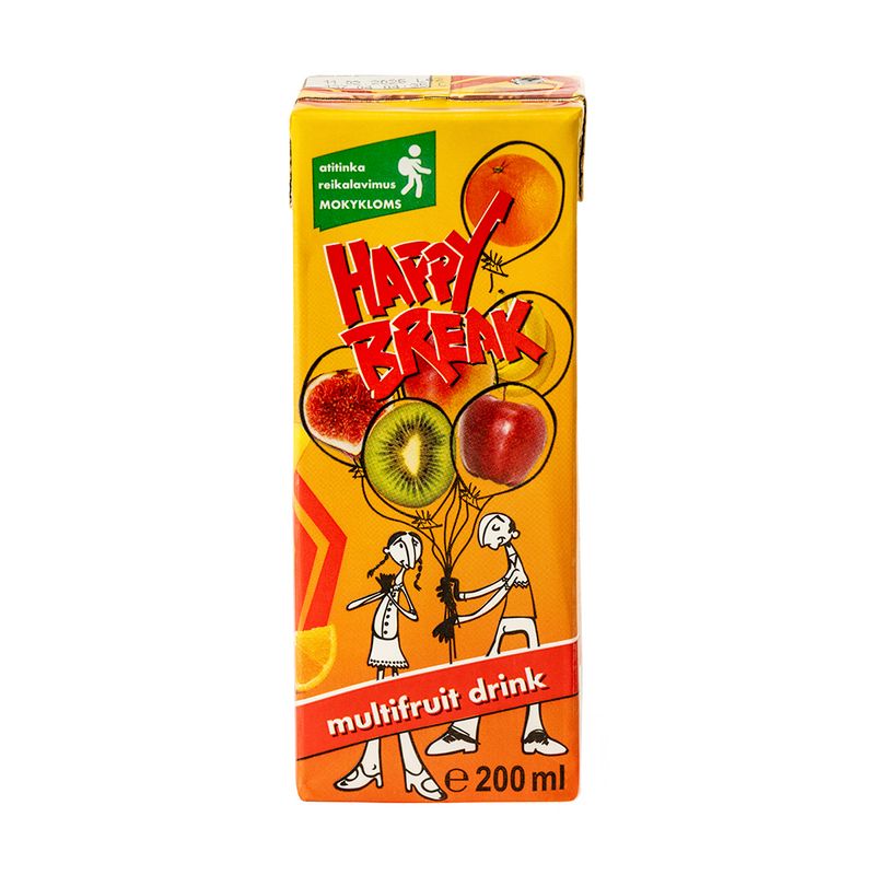Multivitamīnu dzēriens Happy Break, 200 ml