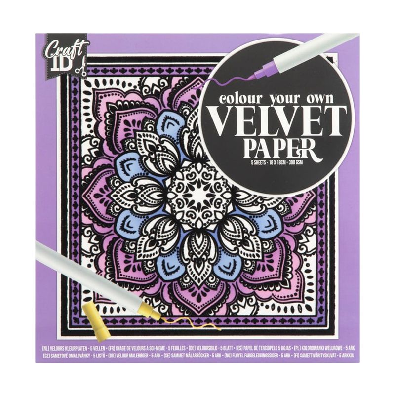 Krāsojamās samta bildītes,18x18cm, 5 lapas