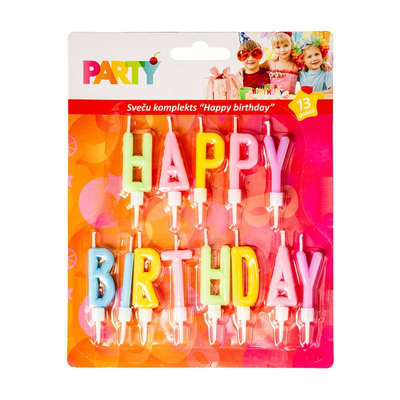Svece, Happy birthday, 6 cm