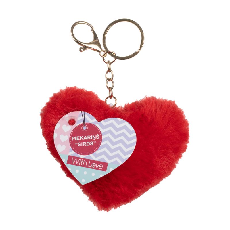 Pūkains atslēgu piekariņš Sirds, 10 cm