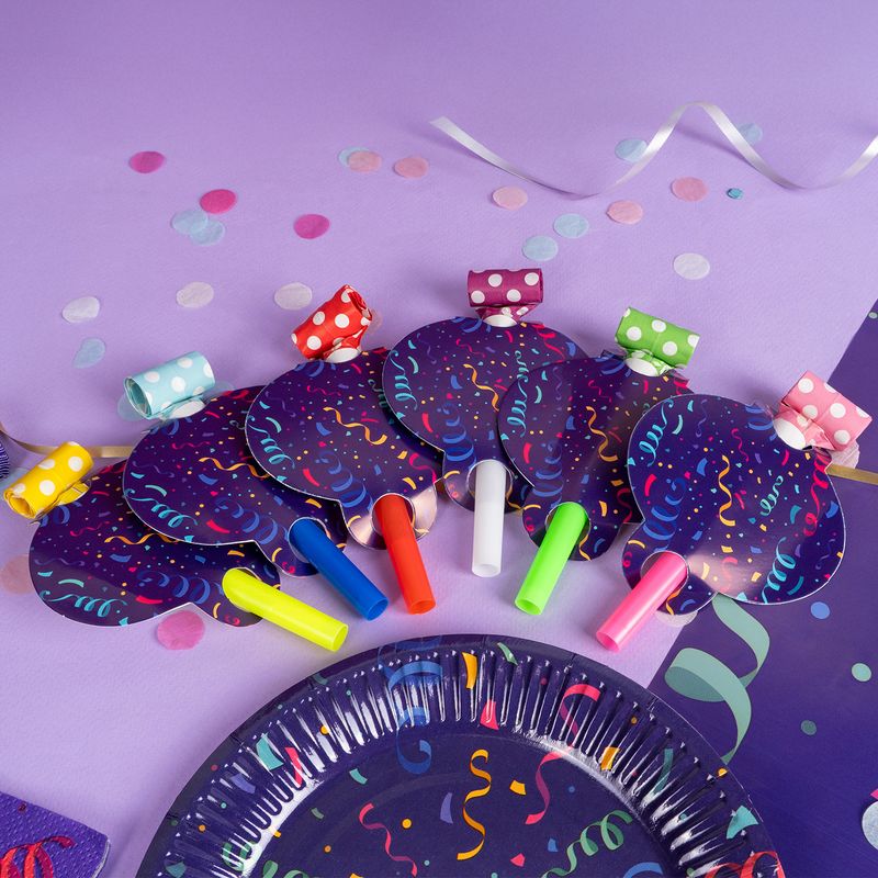 Ballīšu svilpe - mēle, Party, 6 gab., dažādi veidi