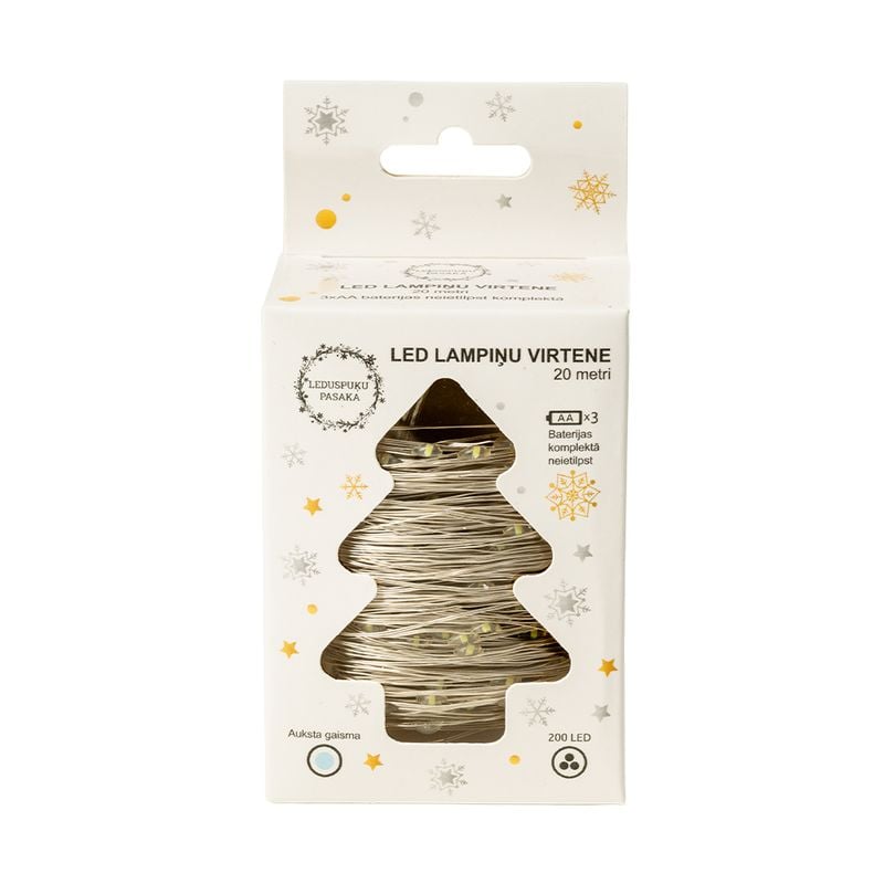 Ziemassvētku virtene, 200 LED, 20 m