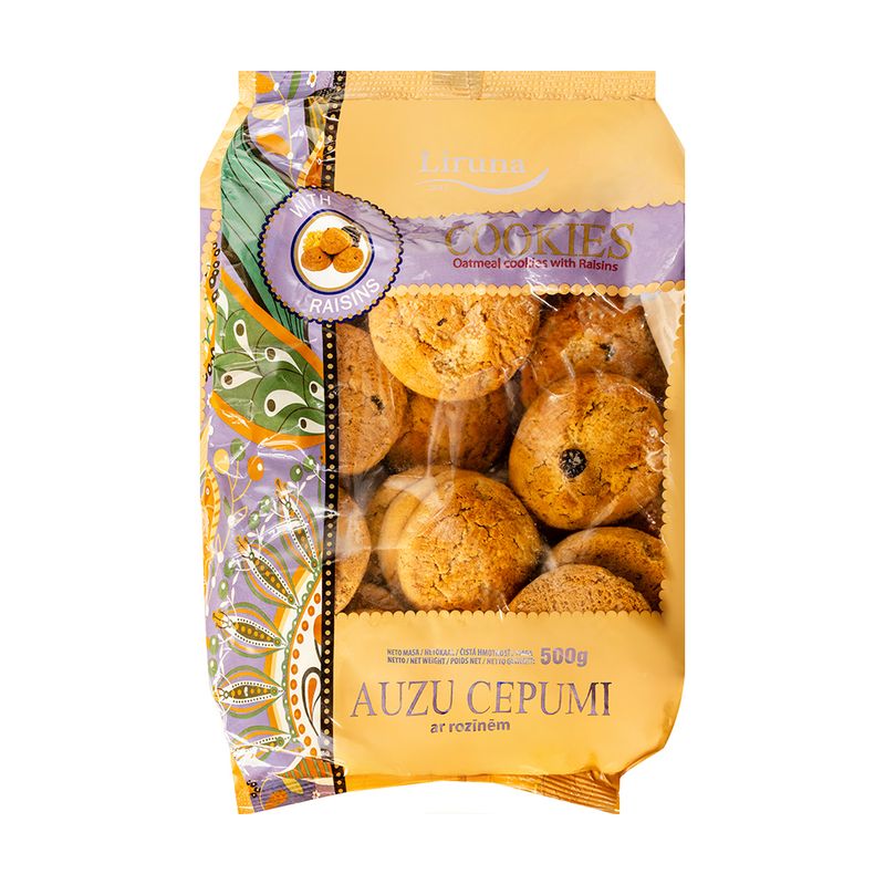 Auzu cepumi ar rozīnēm, 500 g
