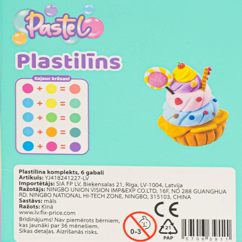 Plastilīni, 6 gab.