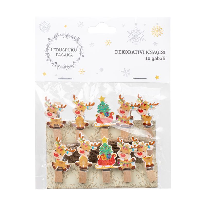 Ziemassvētku koka klipši, 10 gab.