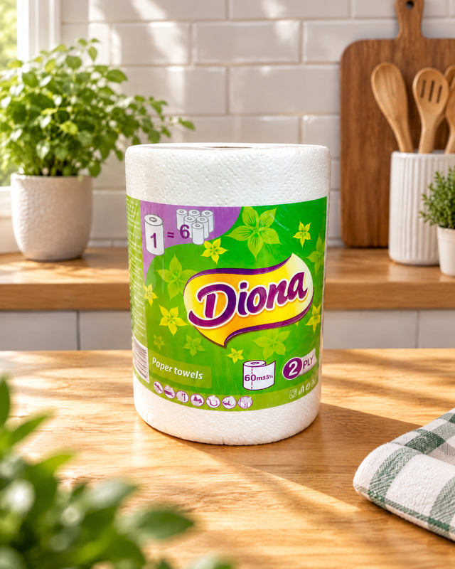 Papīra dvielis Diona, 300 loksnes, 2 slāņi