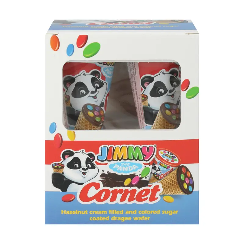 Vafeļu konusi, Jimmy, ar lazdu riekstu krēma pildījumu, 100 g