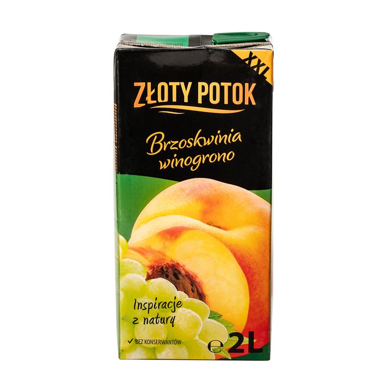 Sulas dzēriens, ZŁOTY POTOK, persiku/vīnogu, 2 l