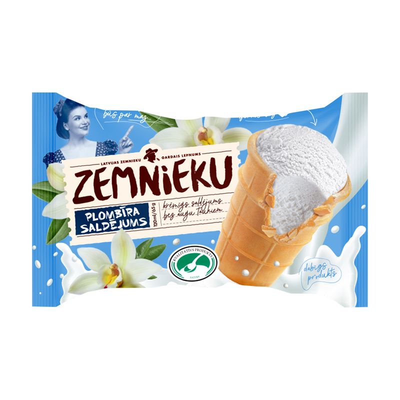 ZEMNIEKU plombīra saldējums, 120 ml