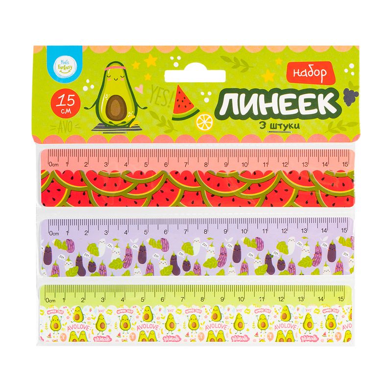 Lineālu komplekts, Kid`s Fantasy, 3 gab., dažādas krāsas