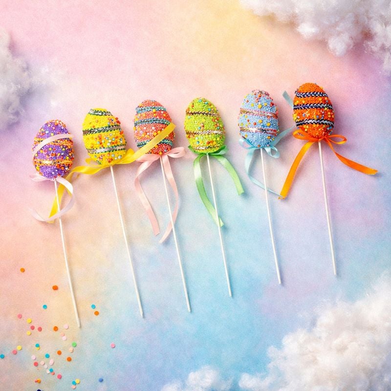 Dekoratīvas olas uz kāta, 6 gab.