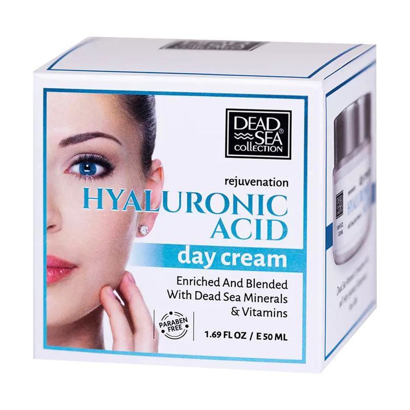 DSC Hyaluronic Acid Atjaunojošs dienas sejas krēms ar hialuronskābi un Nāves jūras minerāliem, 50 ml