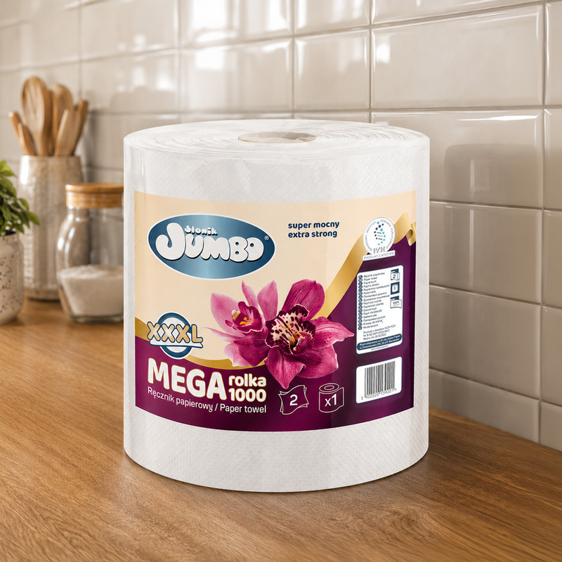 Papīra dvieļi SŁONIK JUMBO XXXL, 2 slāņi, 1000 loksnes