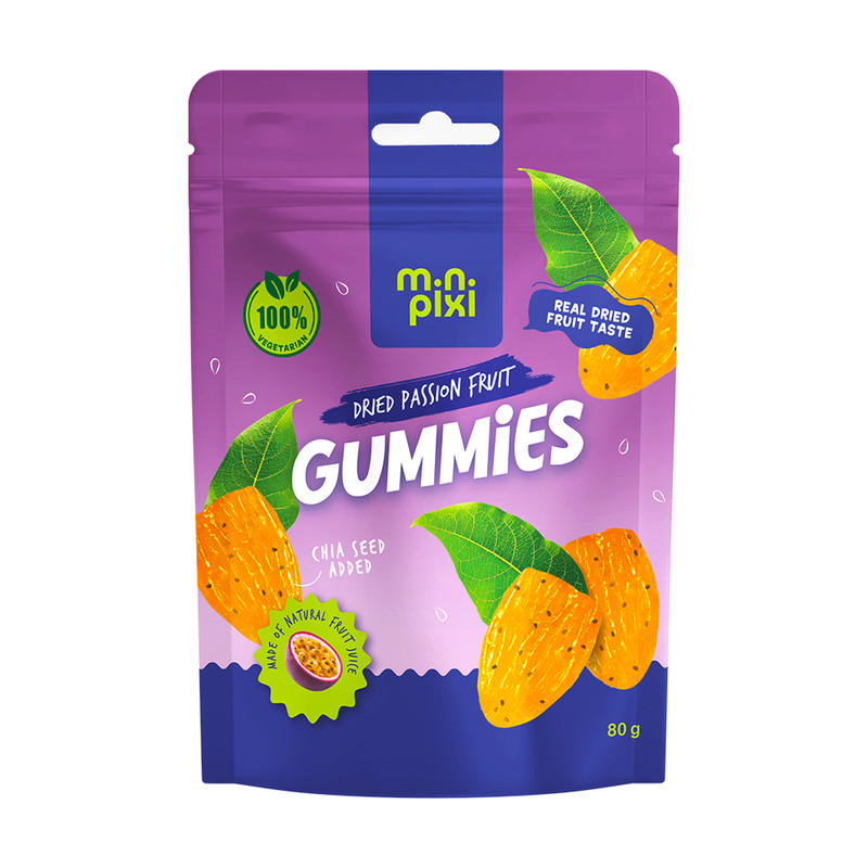 Želejas konfektes MiniPixi Dried gummy, dažādi veidi, 80 g