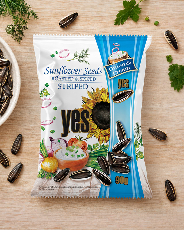 Saulespuķu sēklas YES, dažādas garšas, 90 g