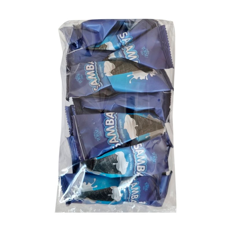 Vafeļu konusi Samba ar vaniļas garšas pildījumu, 200 g