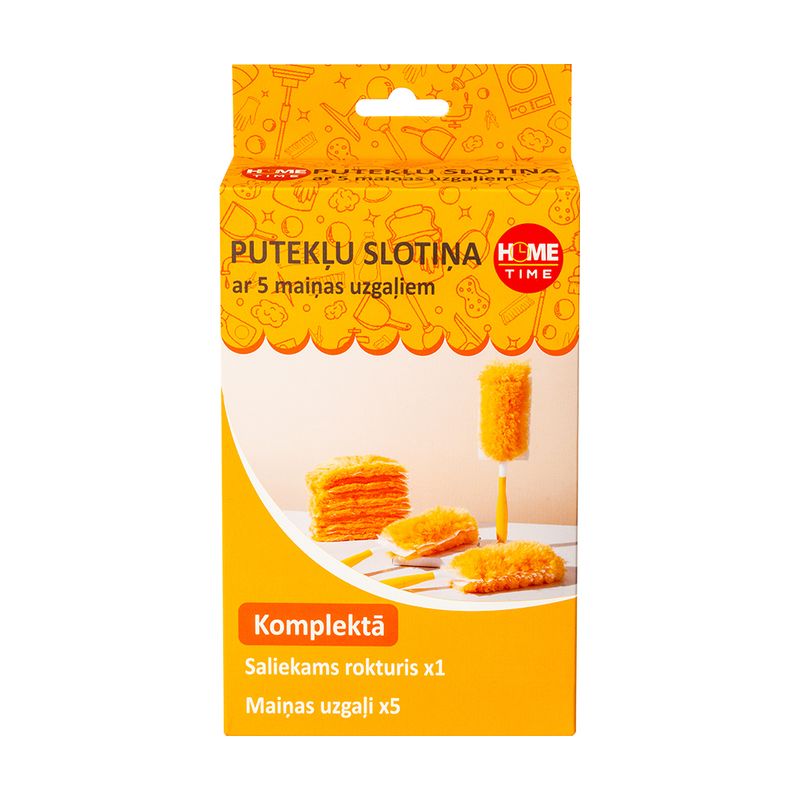 Putekļu slotiņa ar 5 maiņas uzgaļiem