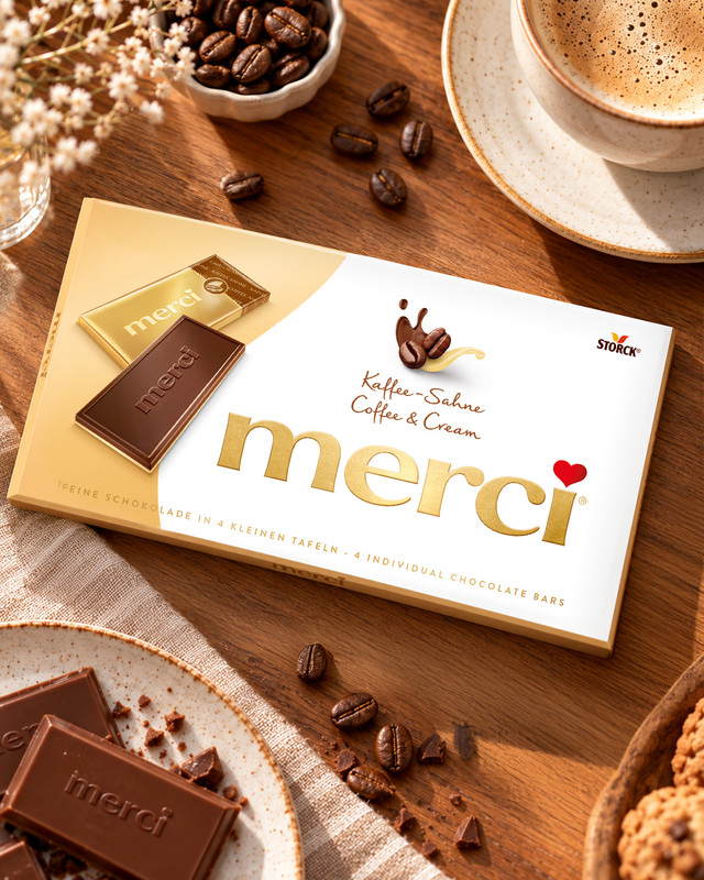 Šokolāde ar kafijas un krēma garšu Merci, 100 g
