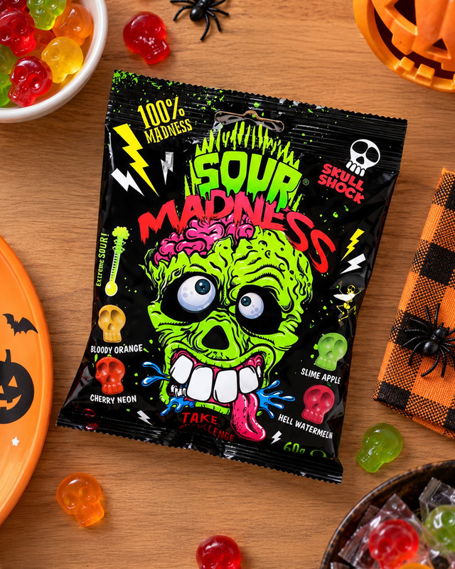 Karameles Sour Madness, 60 g, dažādi veidi
