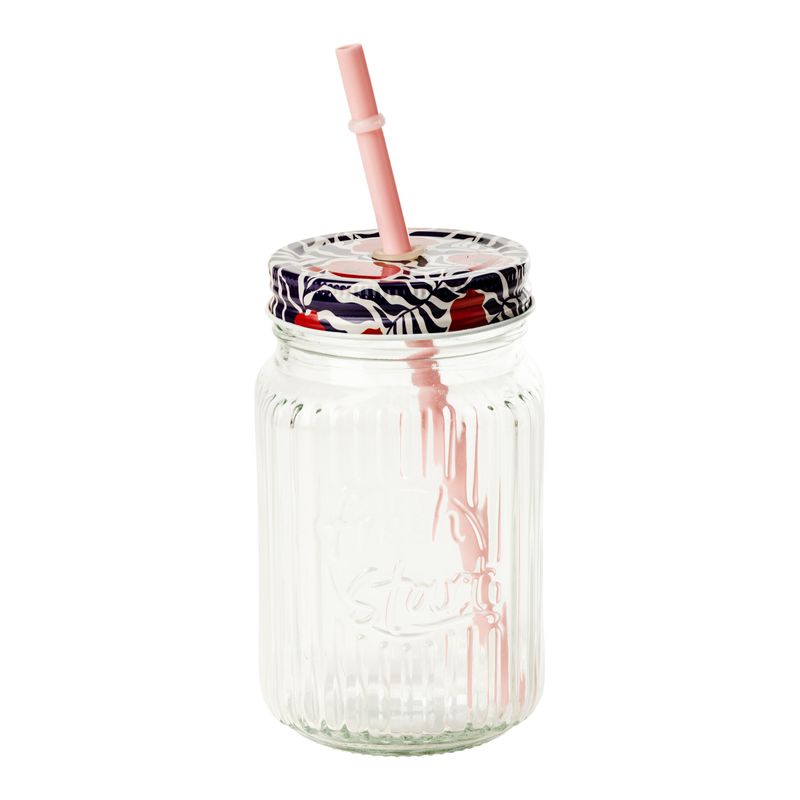 Glāze ar vāku un salmiņu, 520 ml