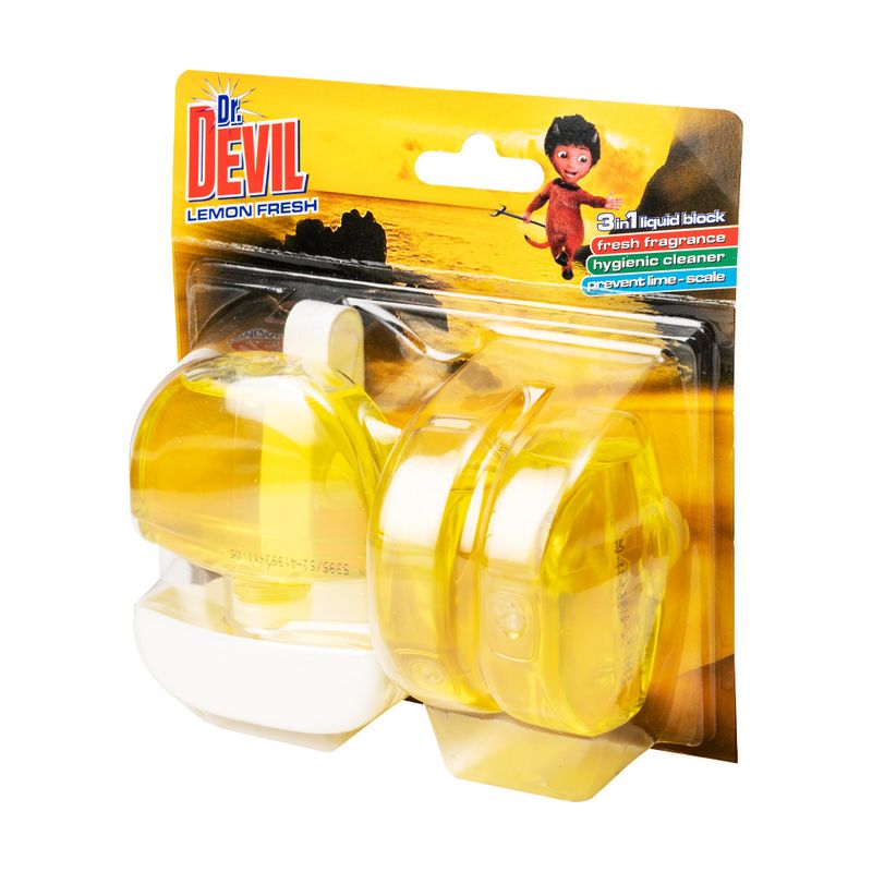 Tualetes bloks Dr. Devil, Lemon fresh, 3x55 ml