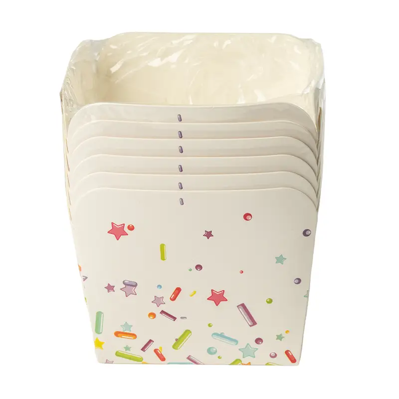 Papīra uzkodu kvadrātveida kastītes, 6 gab.