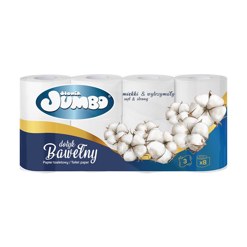 Tualetes papīrs SŁONIK JUMBO, 3 slāņu,8 ruļļi