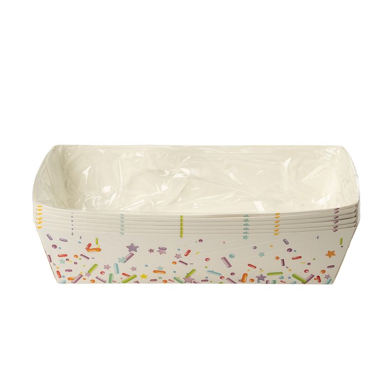 Papīra uzkodu taisnstūra kastes, 6 gab.