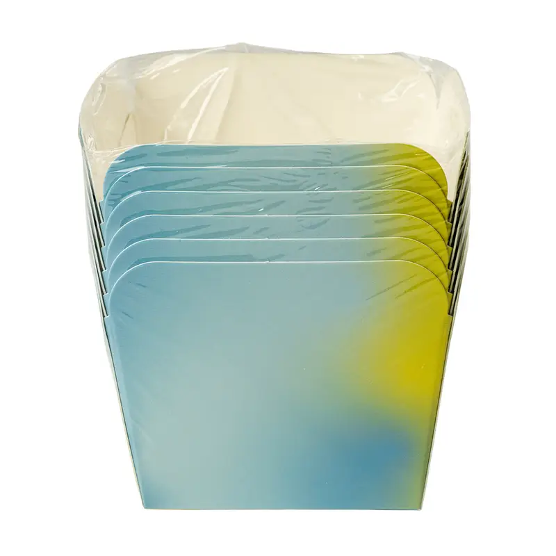 Papīra uzkodu kvadrātveida kastītes, 6 gab.