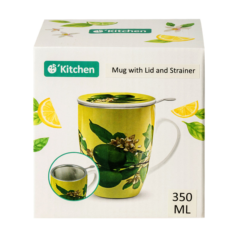 Krūze ar sietiņu un vāku, 350 ml