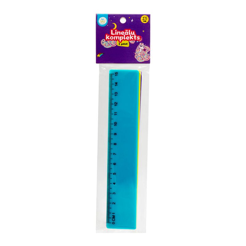 Lineāls 15 cm, 3 gab.