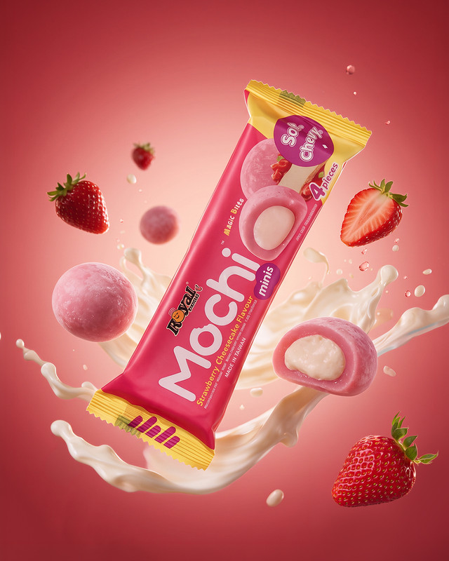 Rīsu deserts ar zemeņu siera kūkas garšu Mochi Mini, 40 g