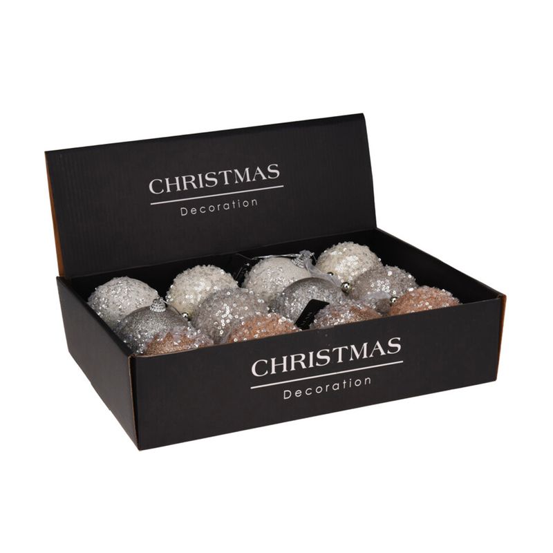 Ziemassvētku bumbiņa 80 mm ar fliteriem