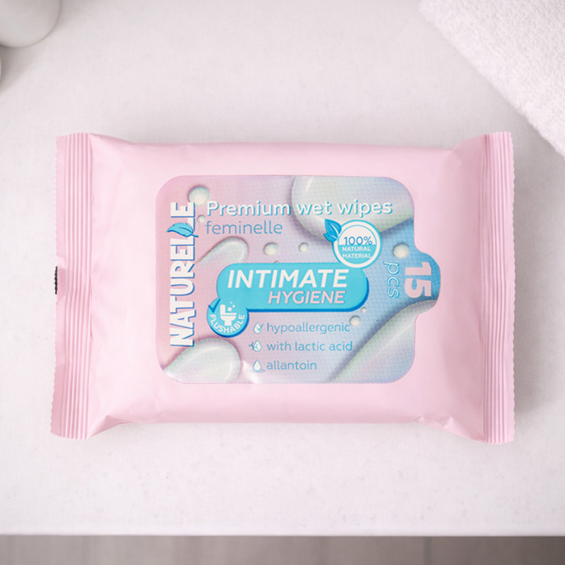 Mitrās salvetes intīmai higiēnai NATURELLE, 15 gab.